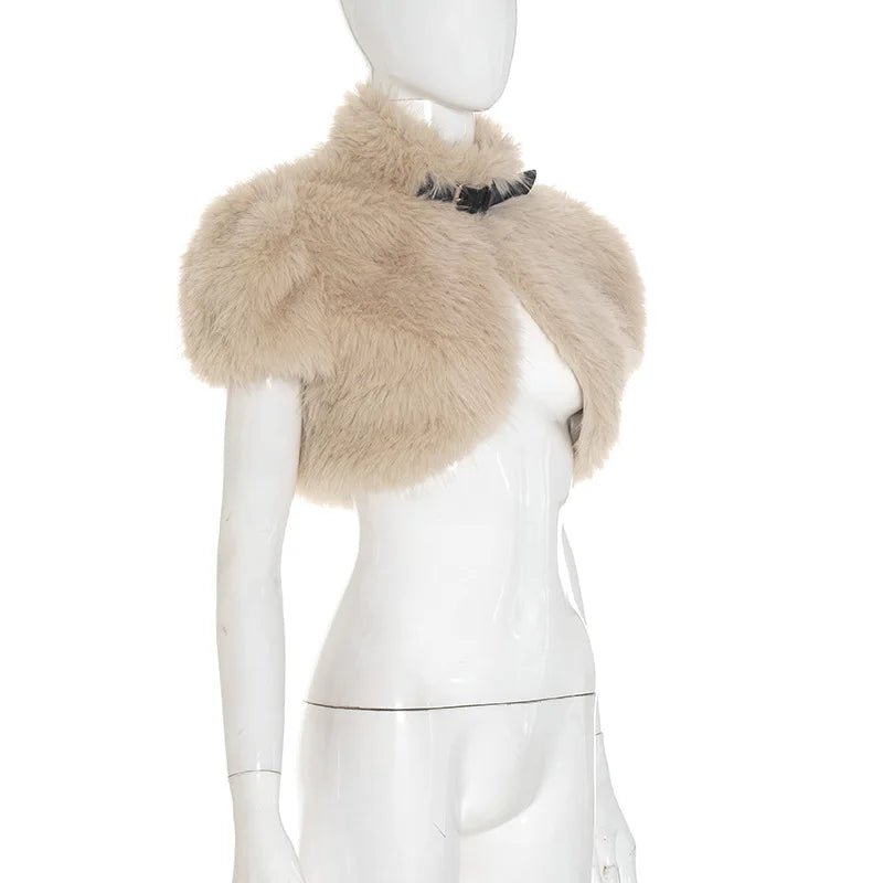 Women’s Faux Fur Cropped Jacket Fluffy Texture Streetwear Winter Outerwear Cozy Chic - SN Wigs & More