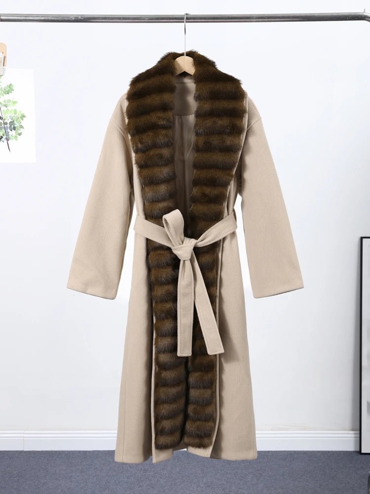 Women’s Fur Coat + Elegant Open Collar With Thick Plush Lining + Vintage Winter Style - SN Wigs & More