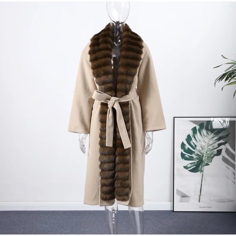 Women’s Fur Coat + Elegant Open Collar With Thick Plush Lining + Vintage Winter Style - SN Wigs & More