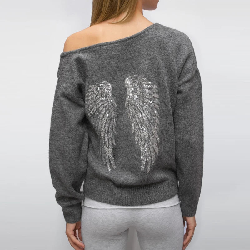 Women's Hoodie Set With Sequin Wings Casual Chic Two Piece - SN Wigs & More