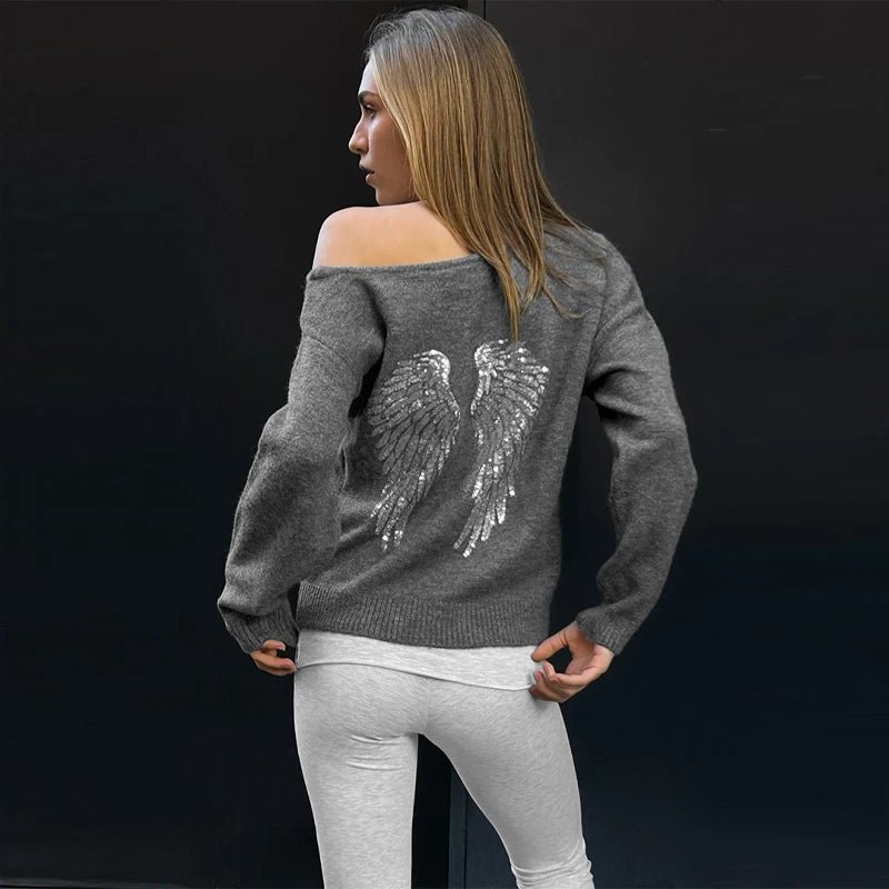 Women's Hoodie Set With Sequin Wings Casual Chic Two Piece - SN Wigs & More