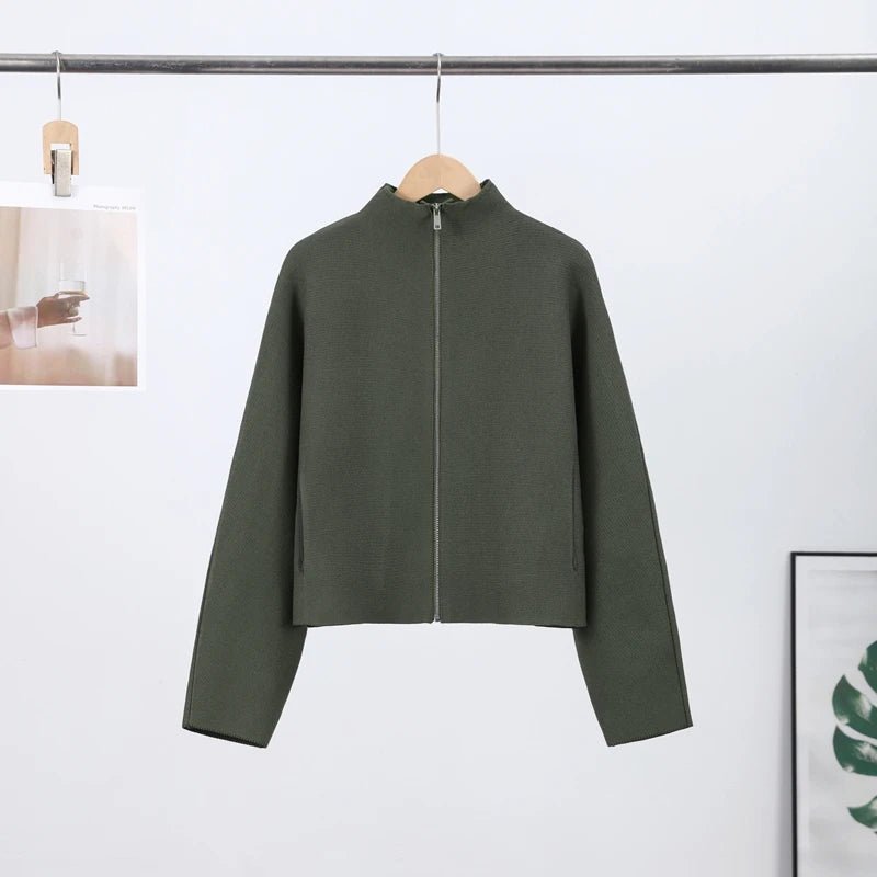 Women's Jacket With Vintage Lapel Zipper And Large Pockets Oversized Casual Spring Ready - SN Wigs & More