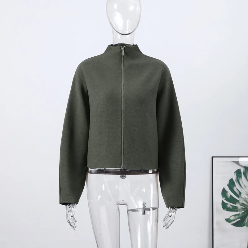 Women's Jacket With Vintage Lapel Zipper And Large Pockets Oversized Casual Spring Ready - SN Wigs & More
