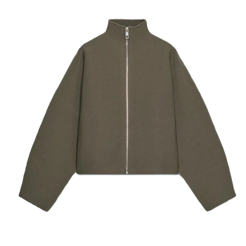 Women's Jacket With Vintage Lapel Zipper And Large Pockets Oversized Casual Spring Ready - SN Wigs & More