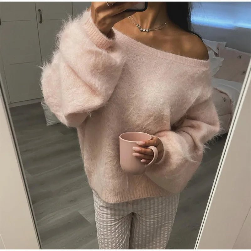 Women's Knitwear Off Shoulder Lightweight Loose Fit Soft Cozy Autumn Street Style - SN Wigs & More