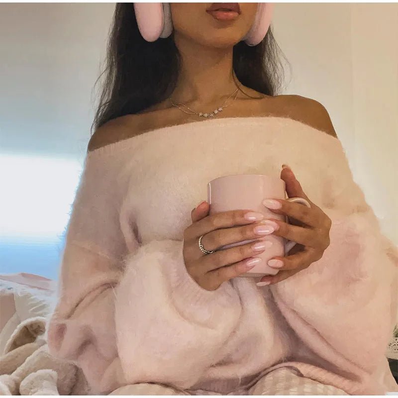Women's Knitwear Off Shoulder Lightweight Loose Fit Soft Cozy Autumn Street Style - SN Wigs & More