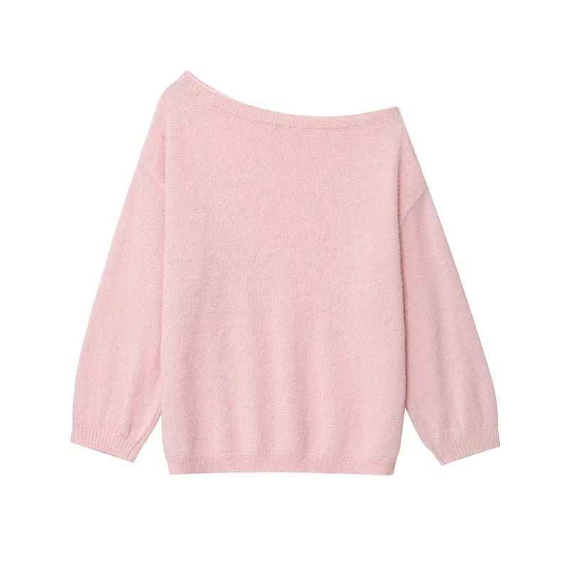 Women's Knitwear Off Shoulder Lightweight Loose Fit Soft Cozy Autumn Street Style - SN Wigs & More