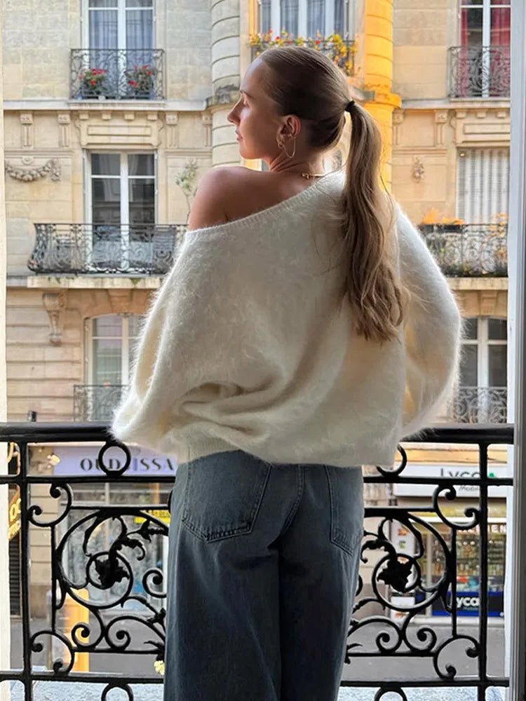 Women's Knitwear Off Shoulder Lightweight Loose Fit Soft Cozy Autumn Street Style - SN Wigs & More