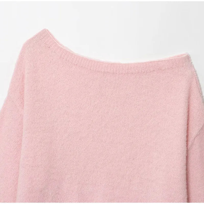 Women's Knitwear Off Shoulder Lightweight Loose Fit Soft Cozy Autumn Street Style - SN Wigs & More