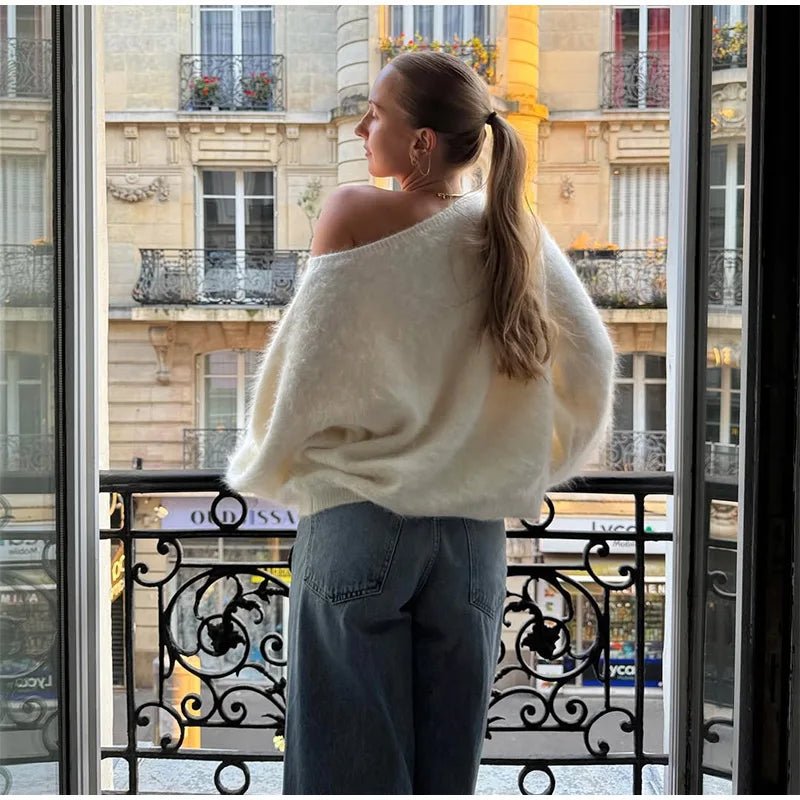 Women's Knitwear Off Shoulder Lightweight Loose Fit Soft Cozy Autumn Street Style - SN Wigs & More