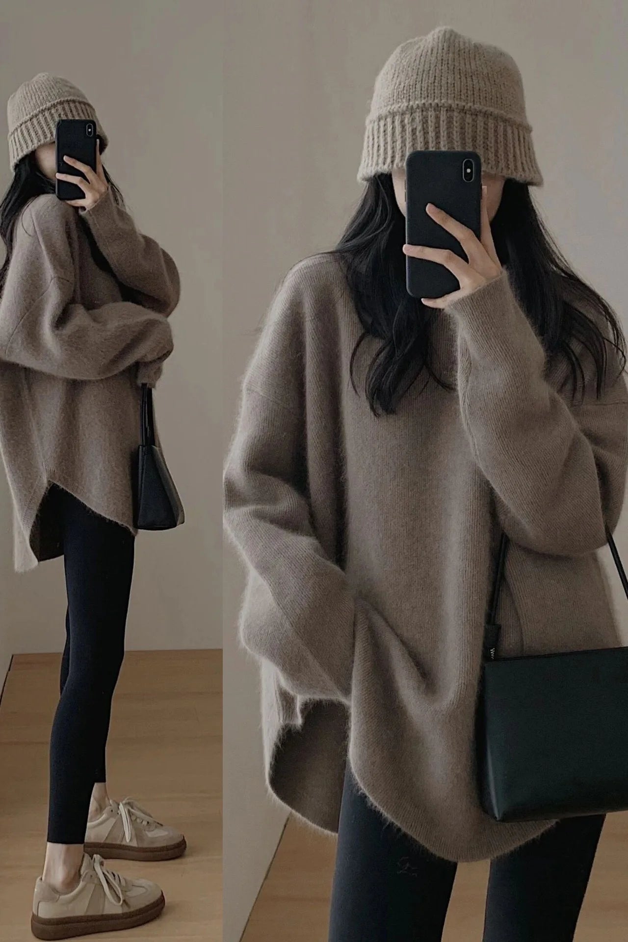 Women’s Long Sleeve Knitted Pullover - O - Neck, Slight Stretch, Heavyweight Knit - Casual Autumn Style - SN Wigs & More