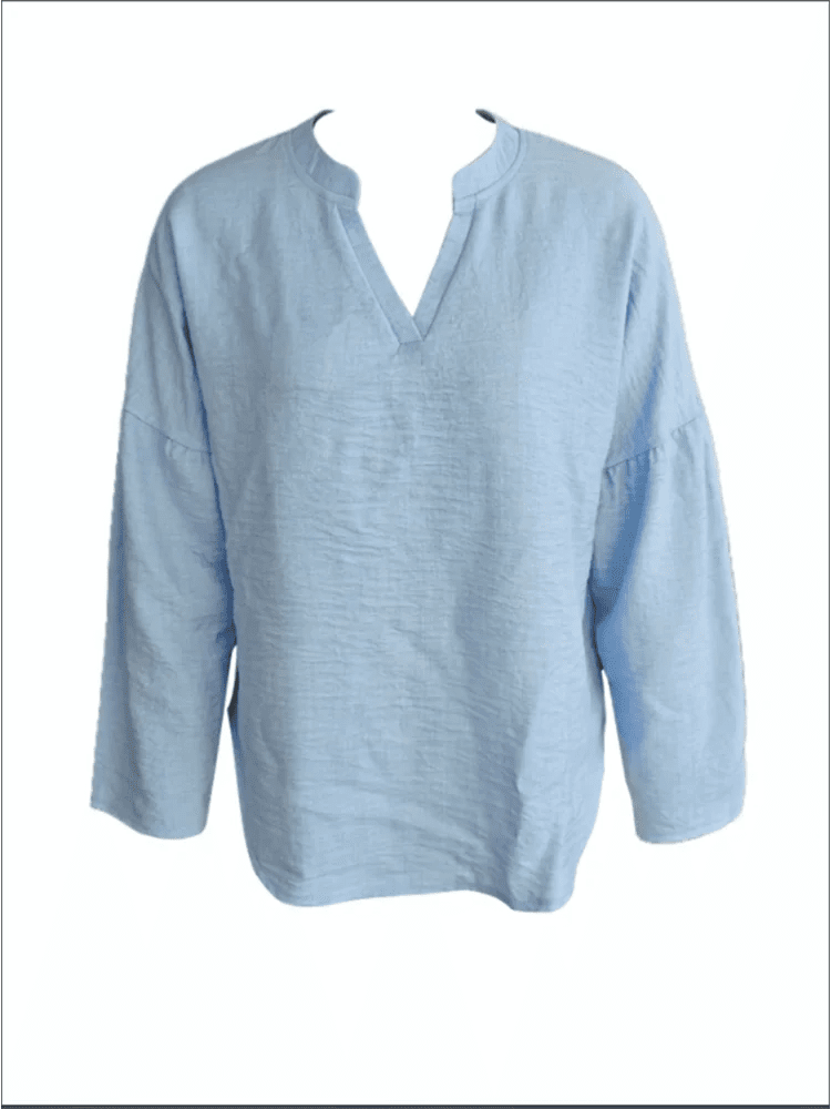 Women's Long Sleeve V - Neck T-Shirt – Loose Fit Casual Office Elegant Modern Style - SN Wigs & More
