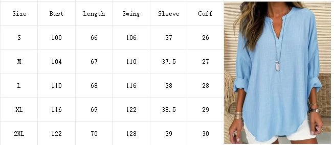 Women's Long Sleeve V - Neck T-Shirt – Loose Fit Casual Office Elegant Modern Style - SN Wigs & More