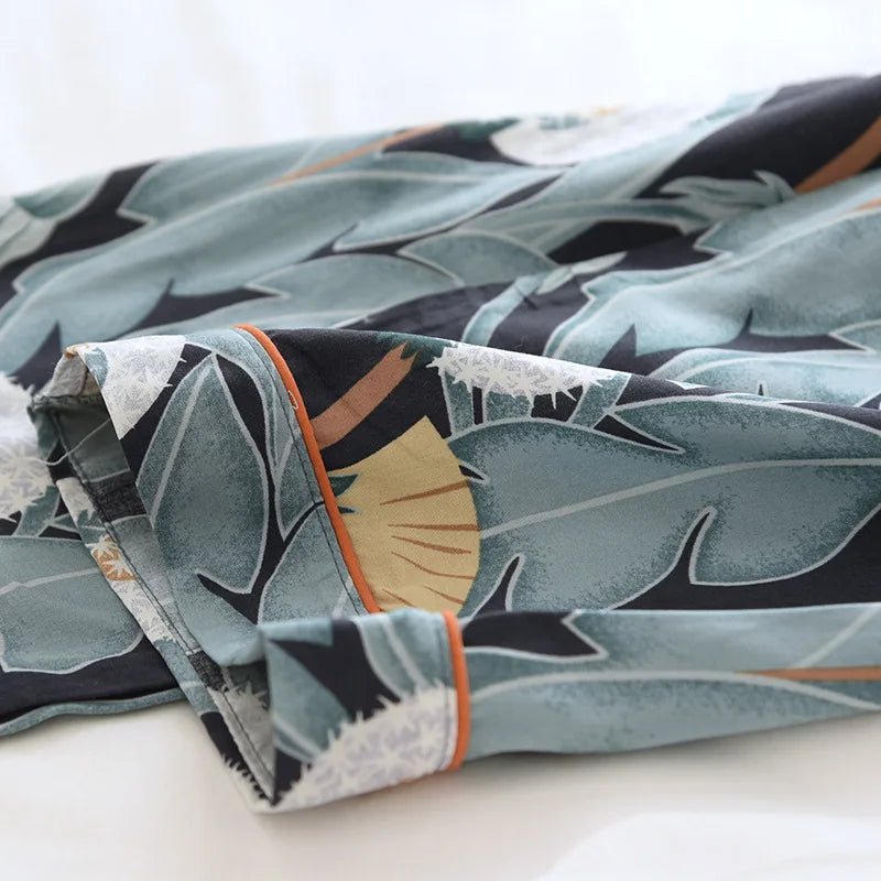 Women's Loungewear Set – Floral Print Viscose Draped Silky Feel – Relaxed Homewear - SN Wigs & More
