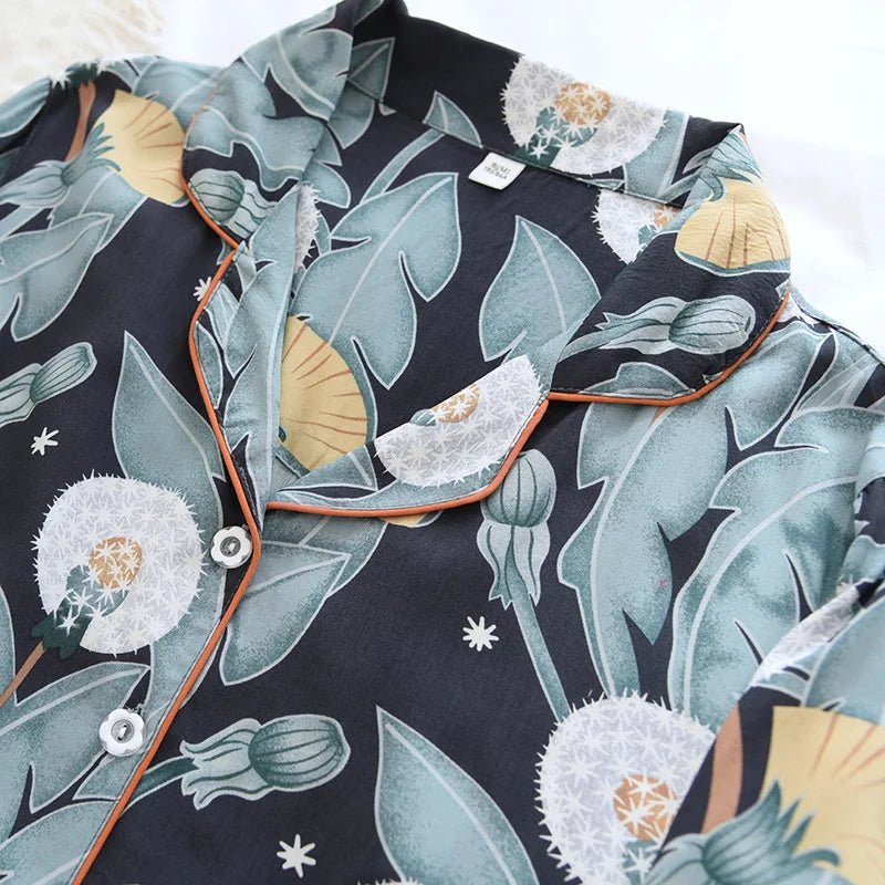 Women's Loungewear Set – Floral Print Viscose Draped Silky Feel – Relaxed Homewear - SN Wigs & More