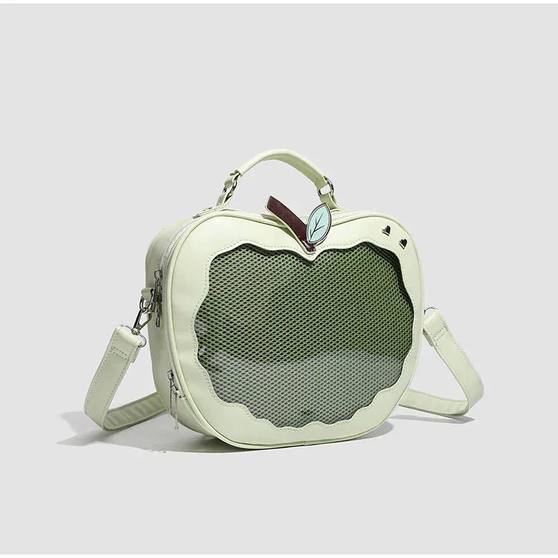 Women's multifunction handbag cute sweet apple shape fashion design large capacity handbag new versatile niche transparent bag - SN Wigs & More