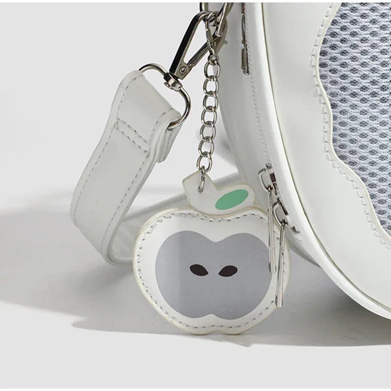Women's multifunction handbag cute sweet apple shape fashion design large capacity handbag new versatile niche transparent bag - SN Wigs & More