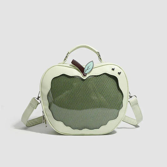 Women's multifunction handbag cute sweet apple shape fashion design large capacity handbag new versatile niche transparent bag - SN Wigs & More