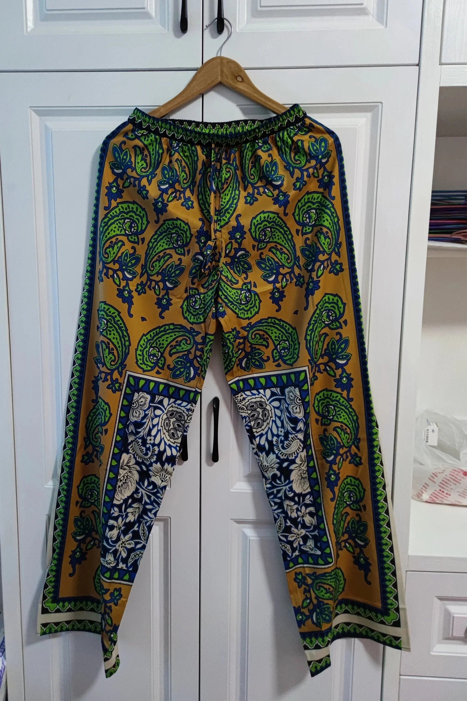Women's Pajama Top + Turn - Down Collar + Two - Tone Green White Print All - Match Style For Every Occasion - SN Wigs & More