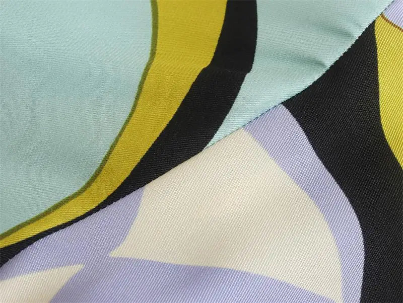 Women's Pajama Top + Turn - Down Collar + Two - Tone Green White Print All - Match Style For Every Occasion - SN Wigs & More