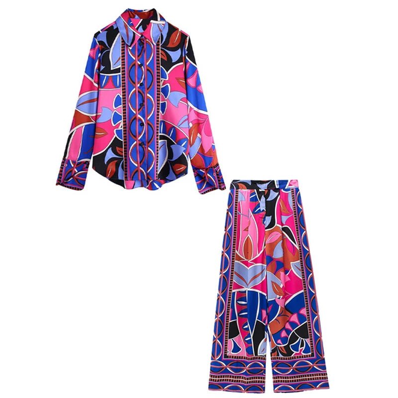 Women's Pajama Top + Turn - Down Collar + Two - Tone Green White Print All - Match Style For Every Occasion - SN Wigs & More