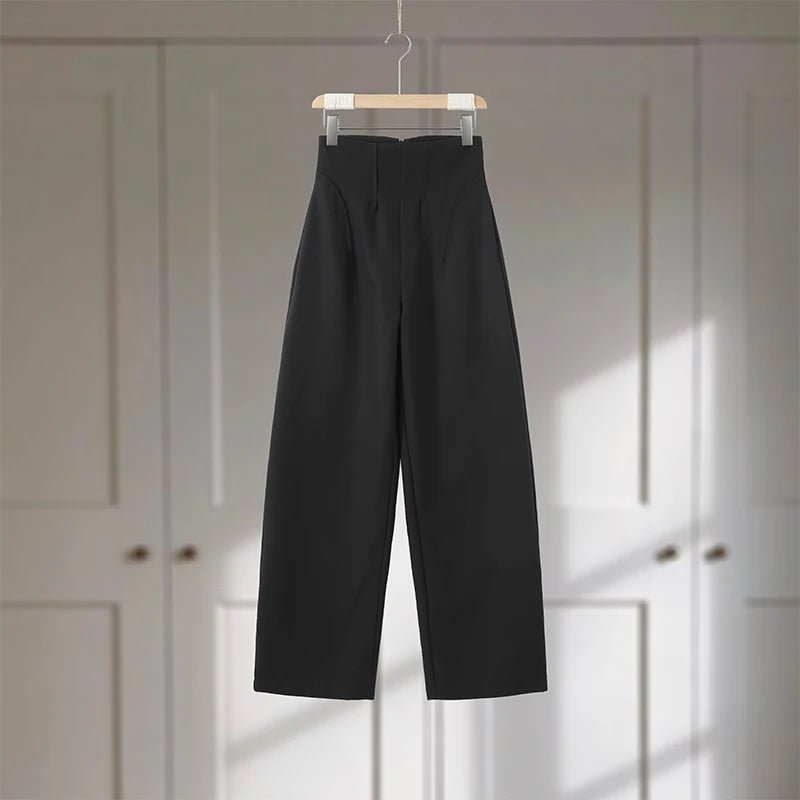 Women’s Pant Set + V - Neck Blazer With Full Sleeves And High Waist Straight Pants + Office Style - SN Wigs & More