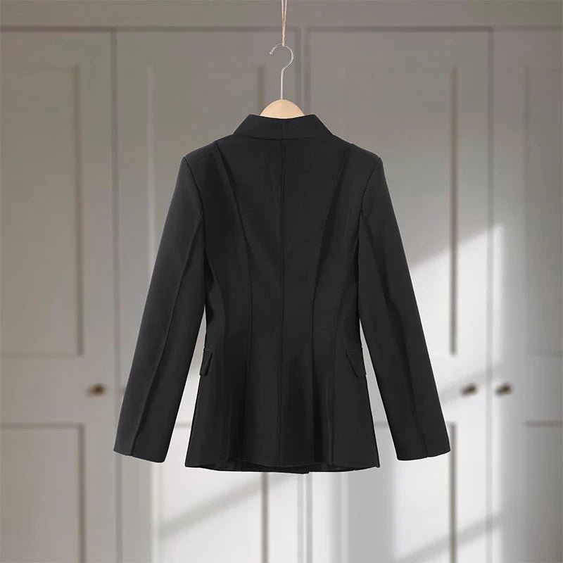 Women’s Pant Set + V - Neck Blazer With Full Sleeves And High Waist Straight Pants + Office Style - SN Wigs & More