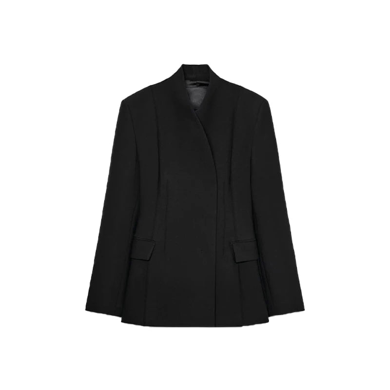 Women’s Pant Set + V - Neck Blazer With Full Sleeves And High Waist Straight Pants + Office Style - SN Wigs & More