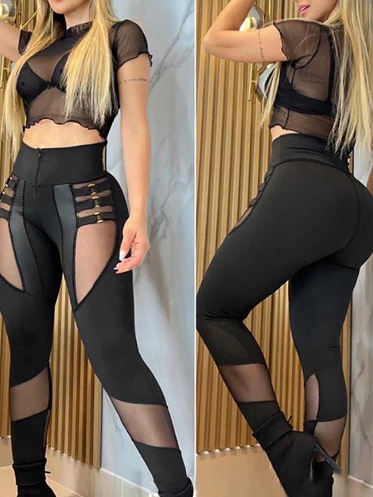 Women's Pants Solid High Waist Slim Fit Ankle Length Casual Workwear Collection - SN Wigs & More