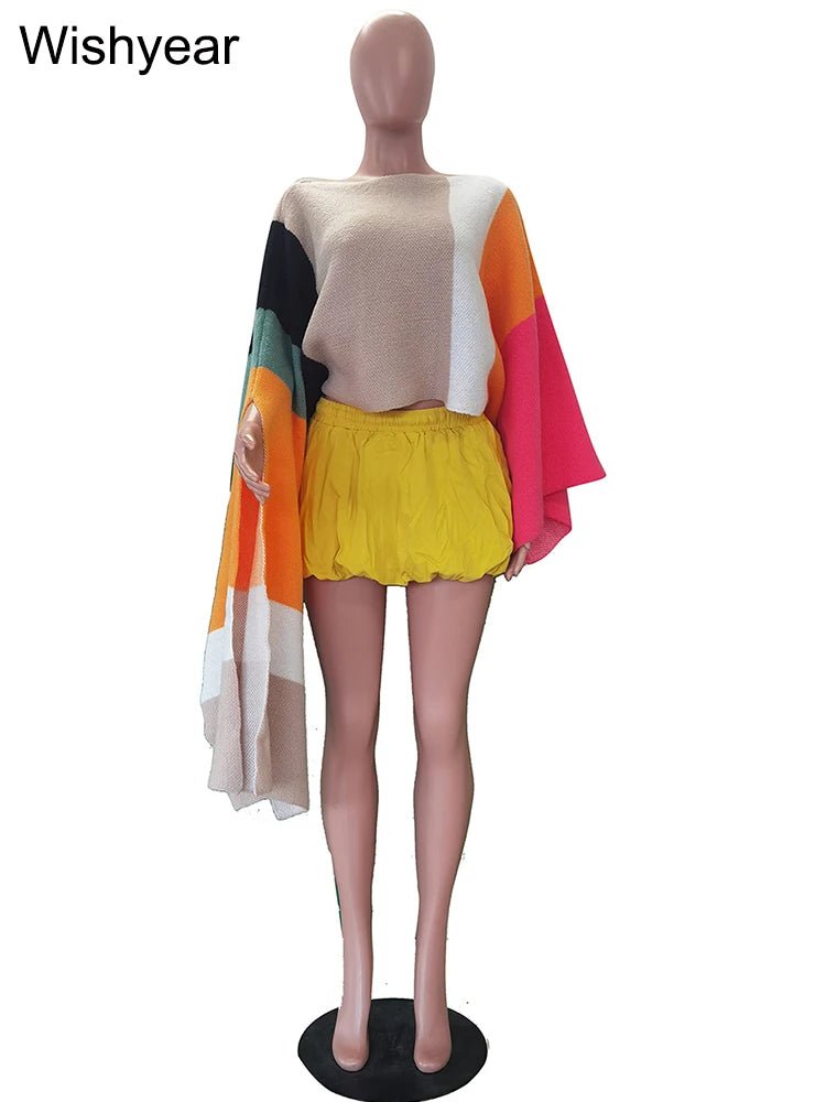 Womens Pullover Top + Loose Fit Knitted Intricate Patchwork Detail + Streetwear Y2K Style - SN Wigs & More