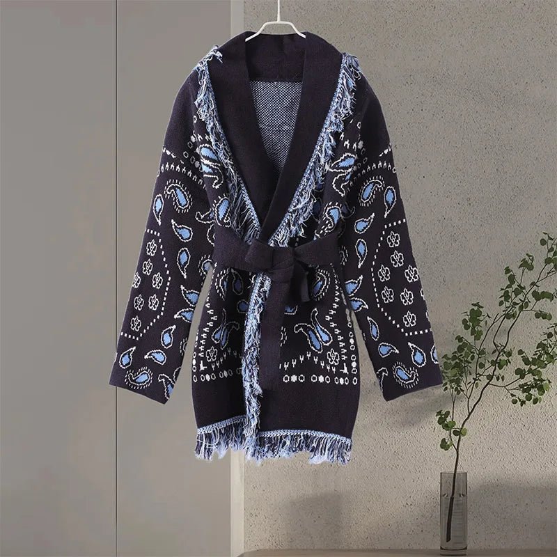 Women's Sweater + Tassel Trim V - Neck + Ethnic Style - SN Wigs & More
