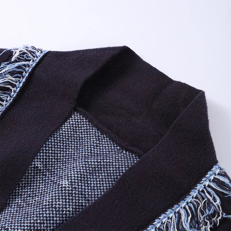 Women's Sweater + Tassel Trim V - Neck + Ethnic Style - SN Wigs & More