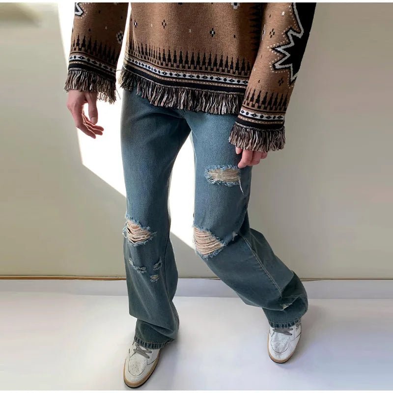 Women's Sweater + Tassel Trim V - Neck + Ethnic Style - SN Wigs & More