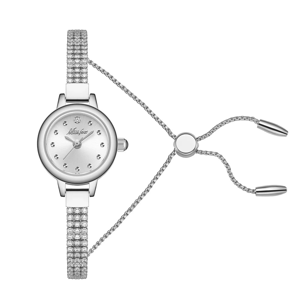 Women's Watch Diamond - Accented Adjustable Bracelet With Quartz Movement Minimalist Style - SN Wigs & More