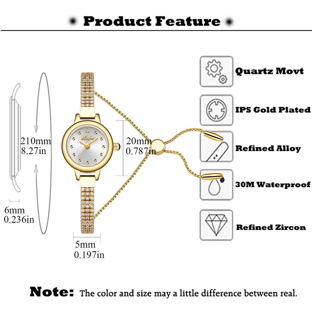 Women's Watch Diamond - Accented Adjustable Bracelet With Quartz Movement Minimalist Style - SN Wigs & More