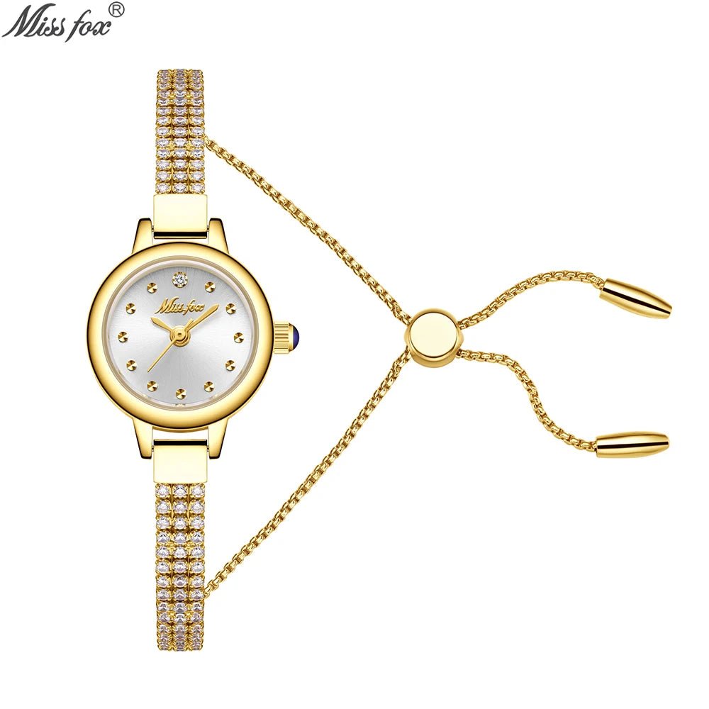 Women's Watch Diamond - Accented Adjustable Bracelet With Quartz Movement Minimalist Style - SN Wigs & More
