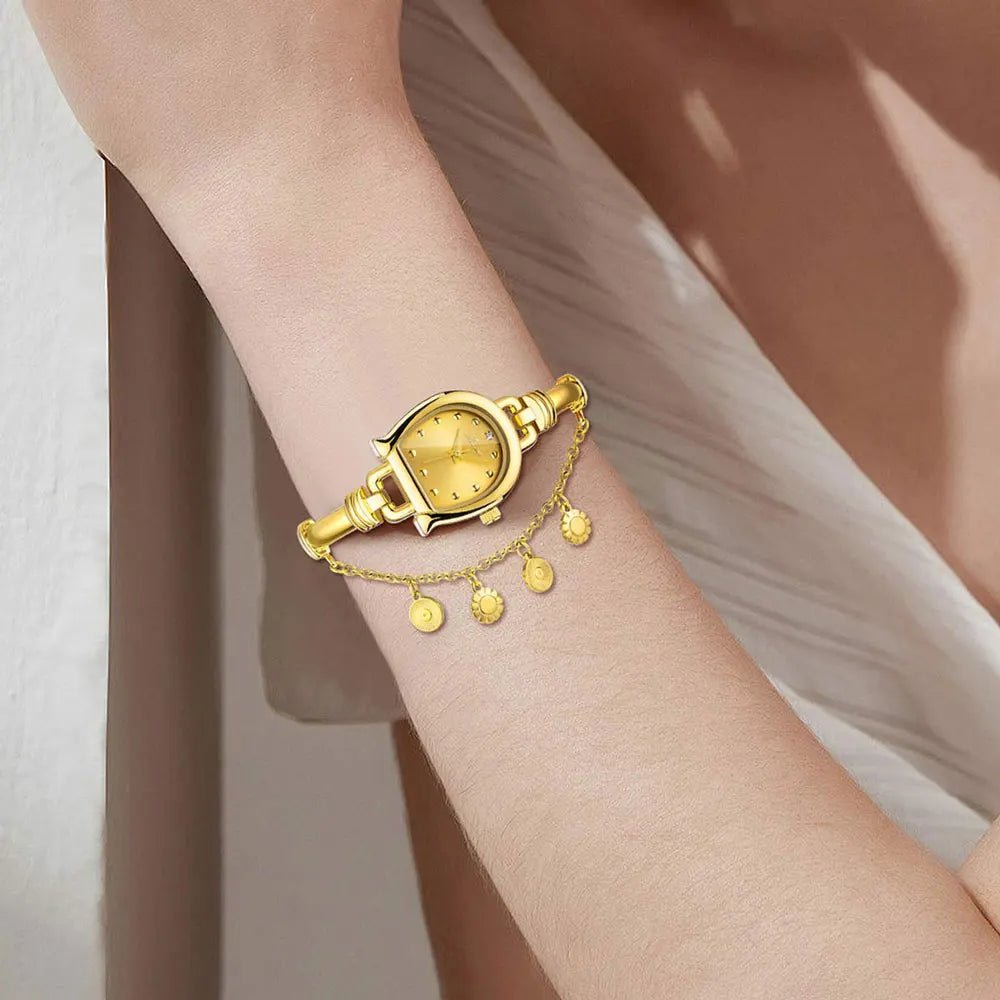 Women's Wristwatch - With Small Dial Quartz Bracelet Pendant - Classic Vintage Style - SN Wigs & More