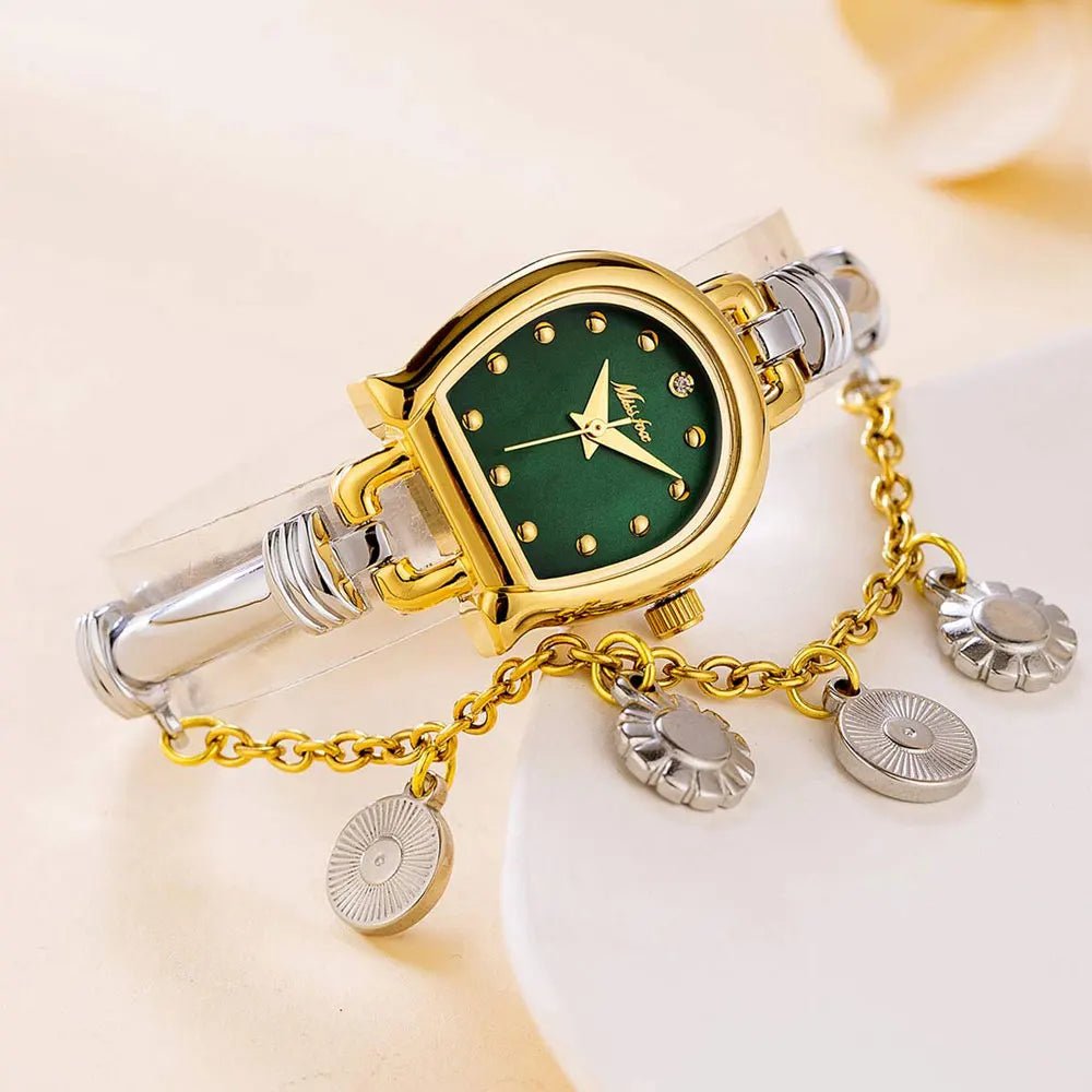 Women's Wristwatch - With Small Dial Quartz Bracelet Pendant - Classic Vintage Style - SN Wigs & More