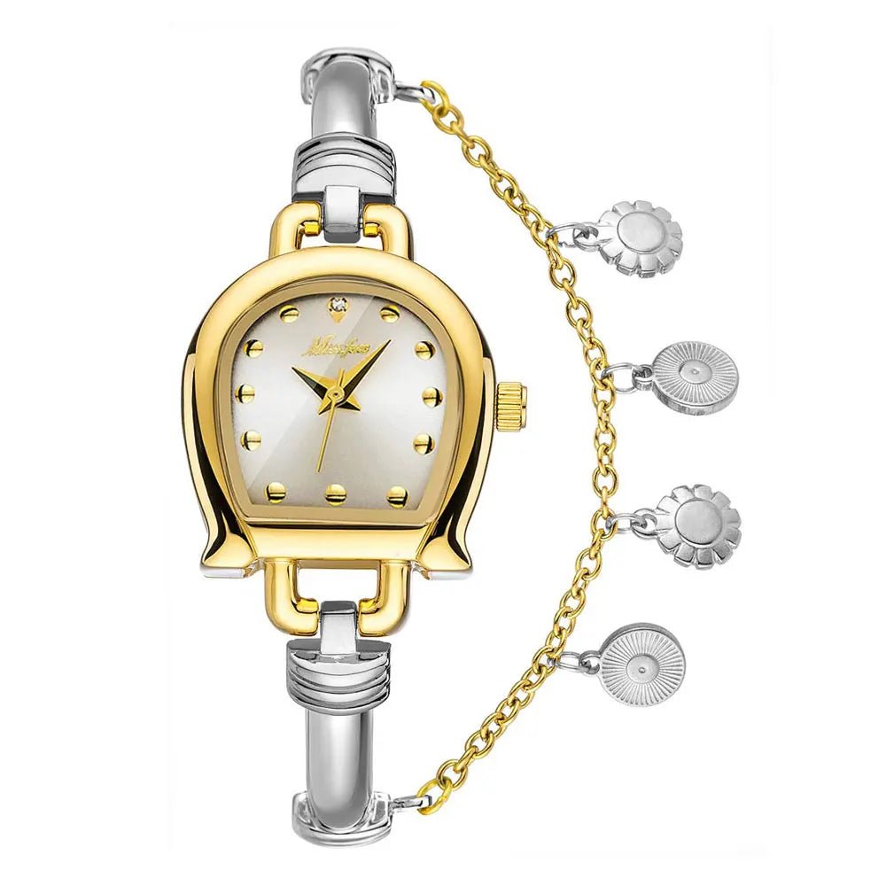 Women's Wristwatch - With Small Dial Quartz Bracelet Pendant - Classic Vintage Style - SN Wigs & More