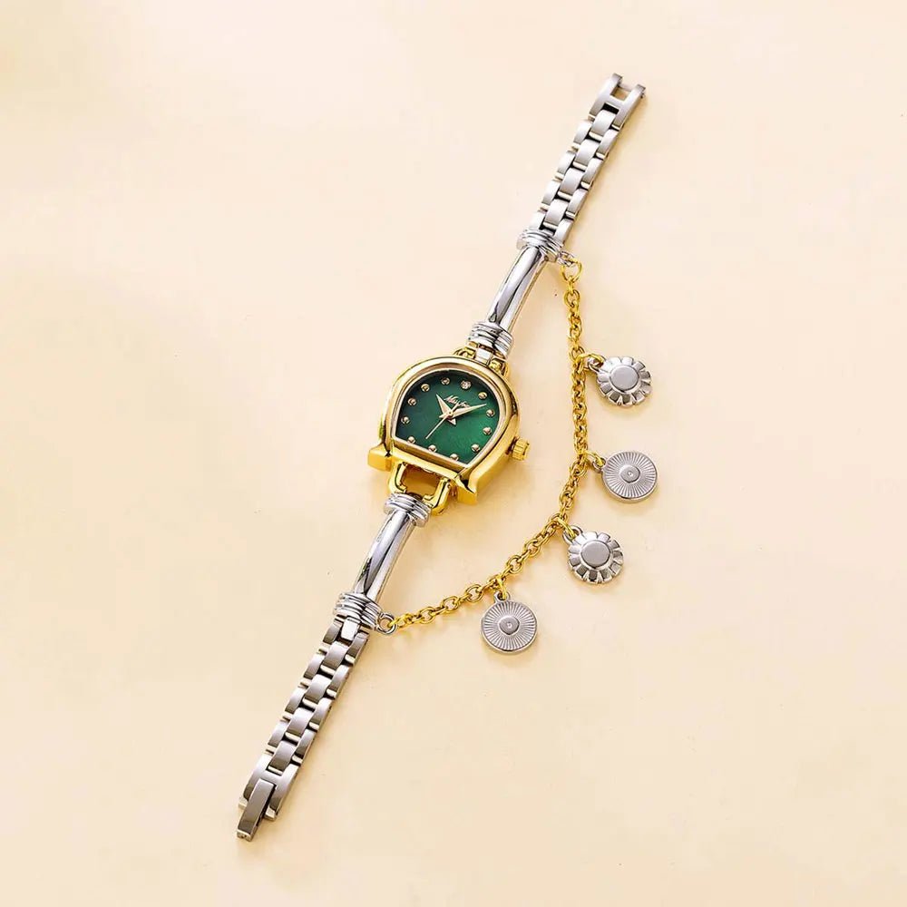 Women's Wristwatch - With Small Dial Quartz Bracelet Pendant - Classic Vintage Style - SN Wigs & More