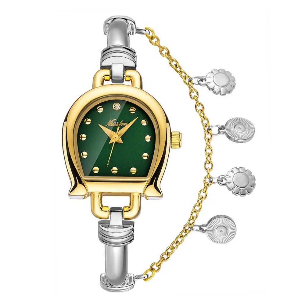 Women's Wristwatch - With Small Dial Quartz Bracelet Pendant - Classic Vintage Style - SN Wigs & More