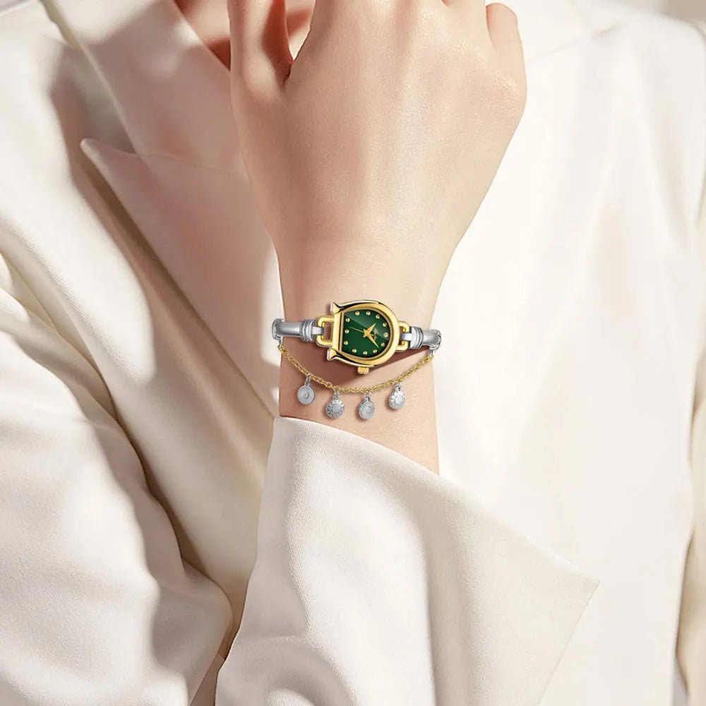 Women's Wristwatch - With Small Dial Quartz Bracelet Pendant - Classic Vintage Style - SN Wigs & More