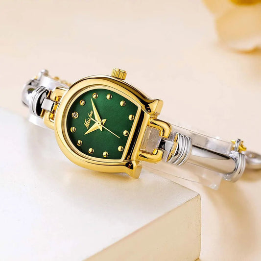 Women's Wristwatch - With Small Dial Quartz Bracelet Pendant - Classic Vintage Style - SN Wigs & More