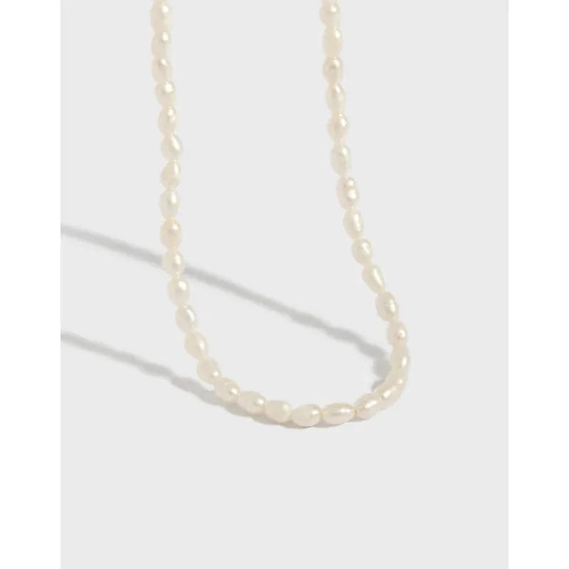 XB075 Fashion Baroque Freshwater Pearl 925 Sterling Silver Necklace Fine Jewelry For Women