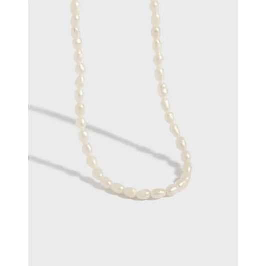 XB075 Fashion Baroque Freshwater Pearl 925 Sterling Silver Necklace Fine Jewelry For Women