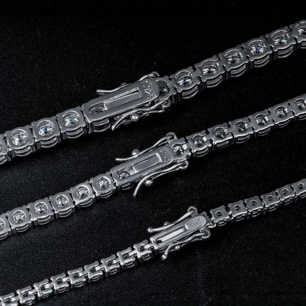 Xingyue 925 Gold Plated Sterling Silver 3mm 4mm 5mm Diamond MoissaniteTennis Chain Bracelet/Necklace