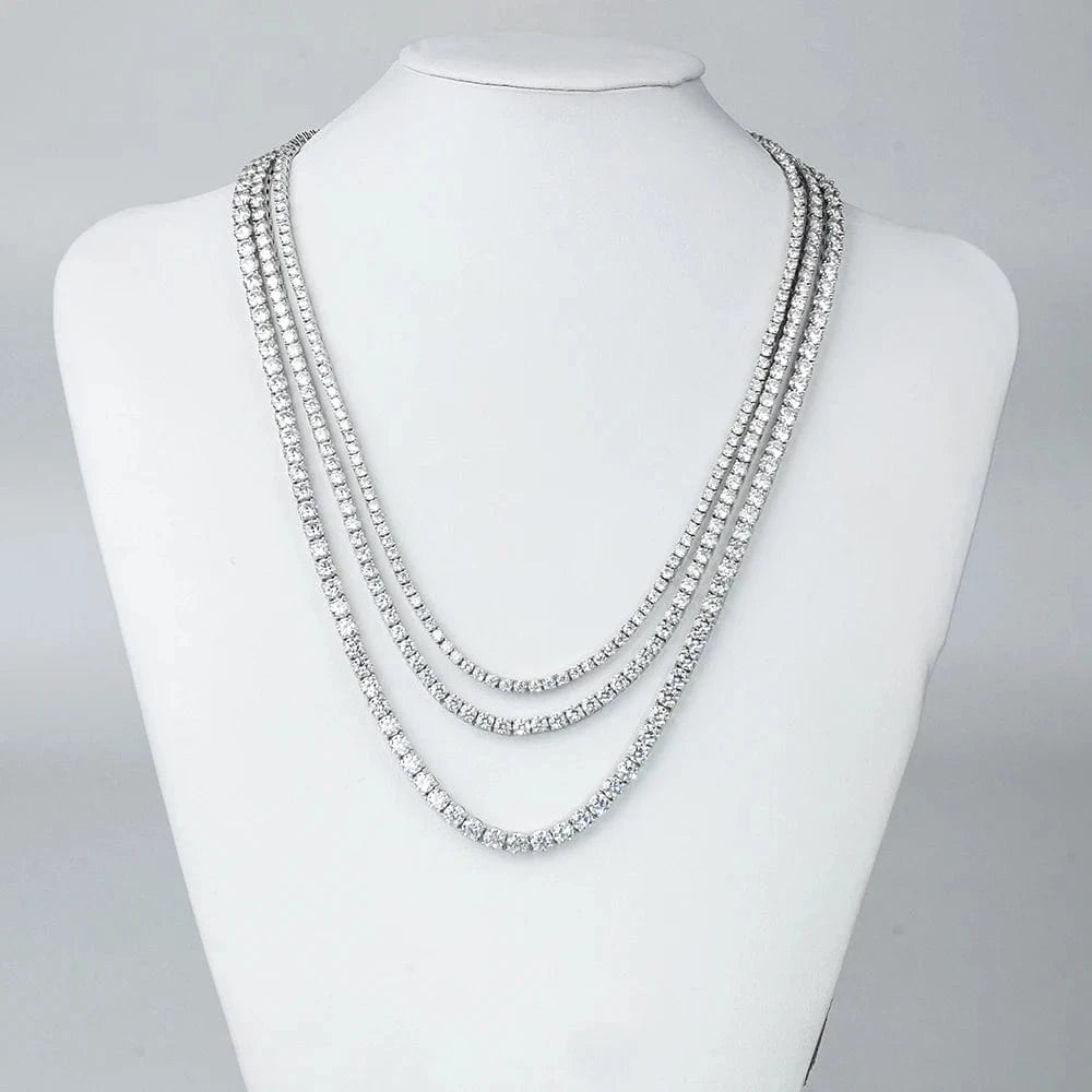 Xingyue 925 Gold Plated Sterling Silver 3mm 4mm 5mm Diamond MoissaniteTennis Chain Bracelet/Necklace