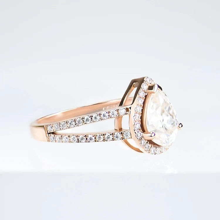 Xingyue jewelry  Hola pear-shaped  18K Rose gold ring engagement wedding  moissanite ring for women