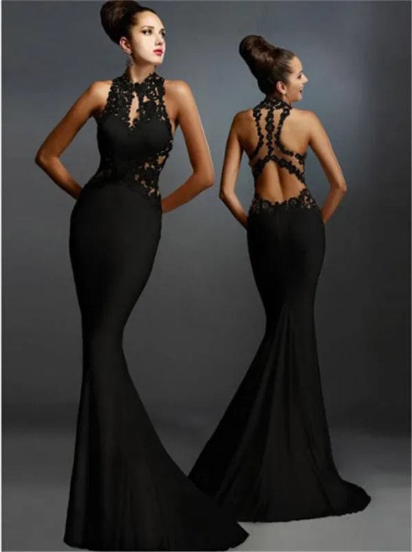 XL / Black new backless Mermaid Long Evening Dress off shoulder sexy design evening dresses 2024