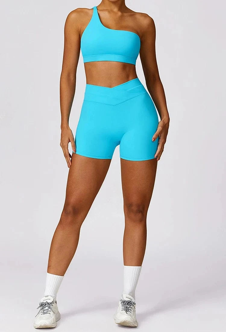 XL / Bra Light blue 2024 Custom Wholesale Fitness Gym Shorts Women Yoga Bra Leggings Women Long-Sleeved top 2 Piece Yoga Sets Gym Fitness Sets